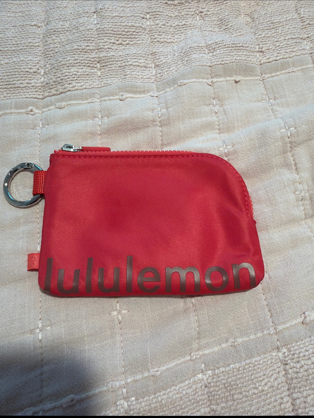 lululemon athletica Red Zipper Key Pouch with Ring